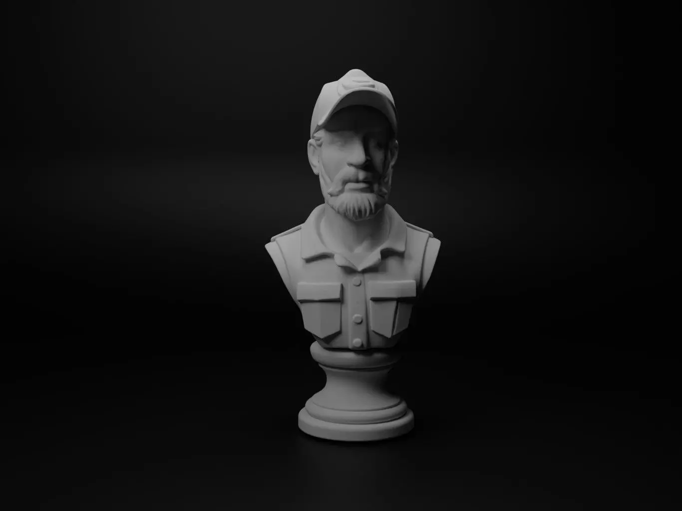 Plumber Bust Chess 3D print model_0