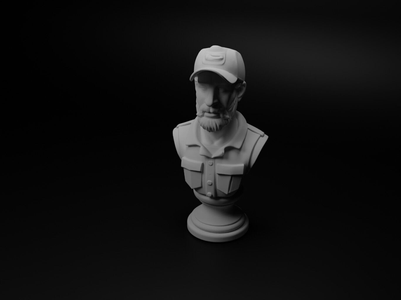 Plumber Bust Chess 3D print model_1