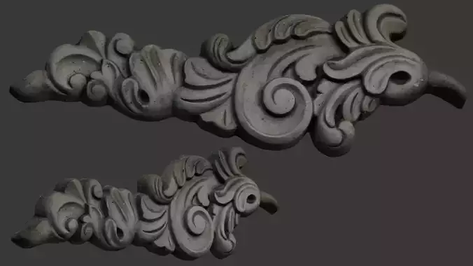 Decorative Concrete Ornament 3D Scan