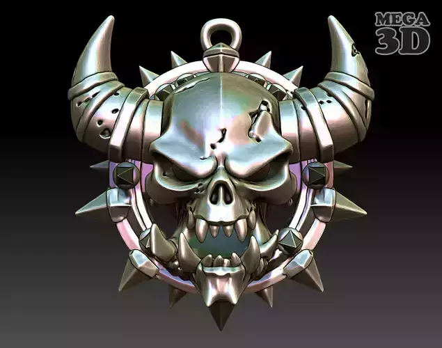 Orc Skull Pendant 08-250325 3D print model