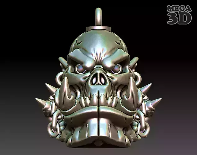 Orc Skull Pendant 07-250325 3D print model