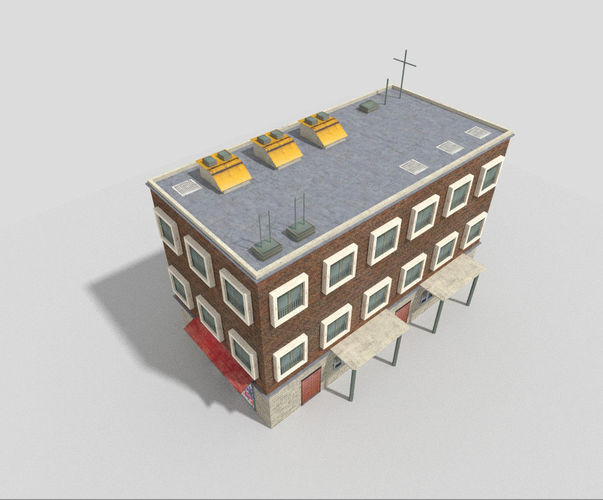 Residential Building Low-poly 3D model