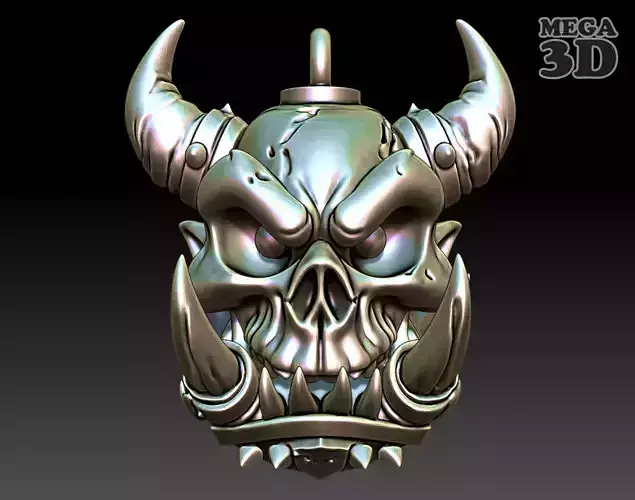 Orc Skull Pendant 05-250325 3D print model