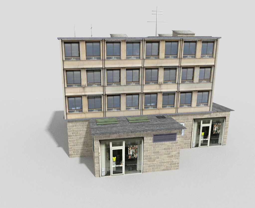 Office Building Low-poly 3D model_2
