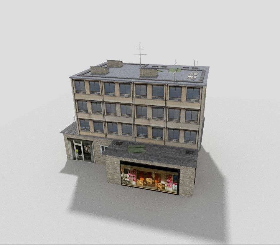 Office Building Low-poly 3D model_1