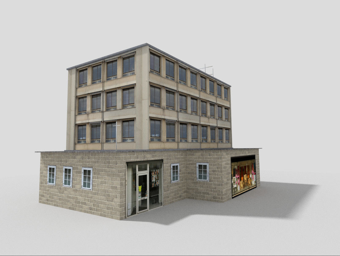 Office Building Low-poly 3D model_5