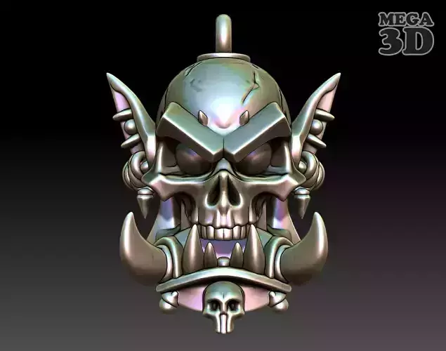 Orc Skull Pendant 01-250325 3D print model