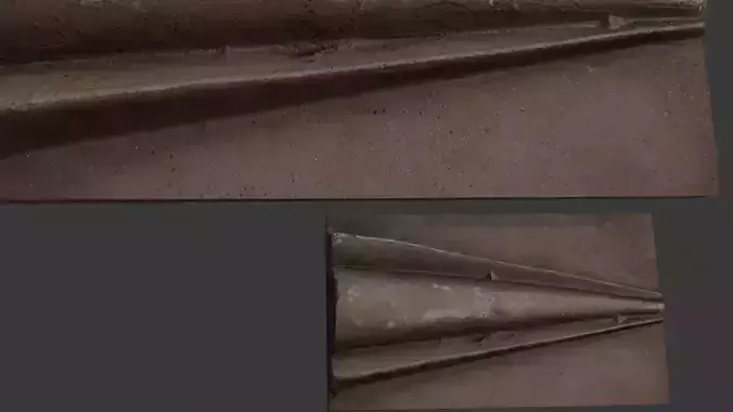 Aged Metal Architectural Detail 3D Scan Low-poly 3D model