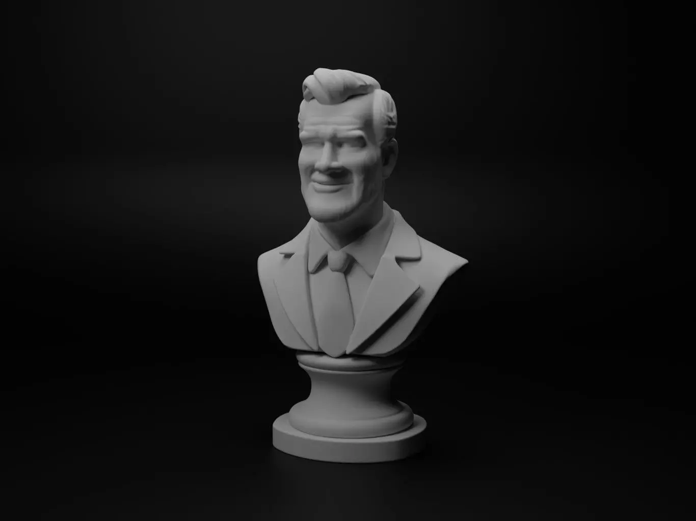 Radio Host Bust Chess 3D print model_0