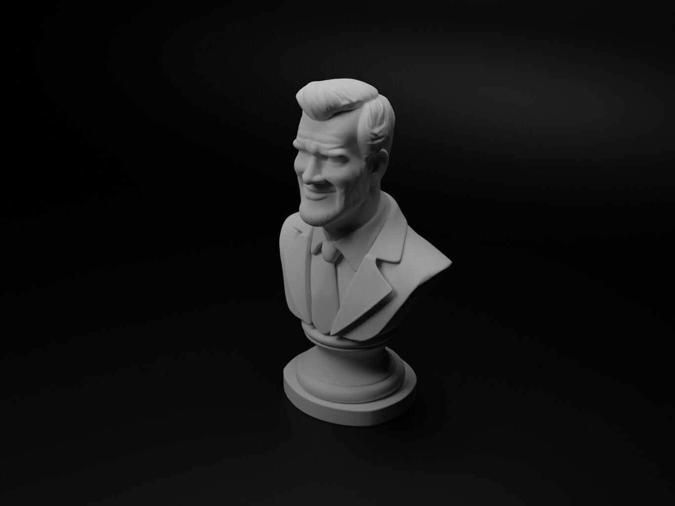 Radio Host Bust Chess 3D print model_1