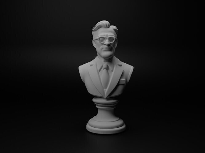 Radio Host Bust Chess 3D print model