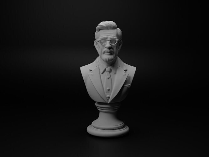 Radio Host Bust Chess 3D print model