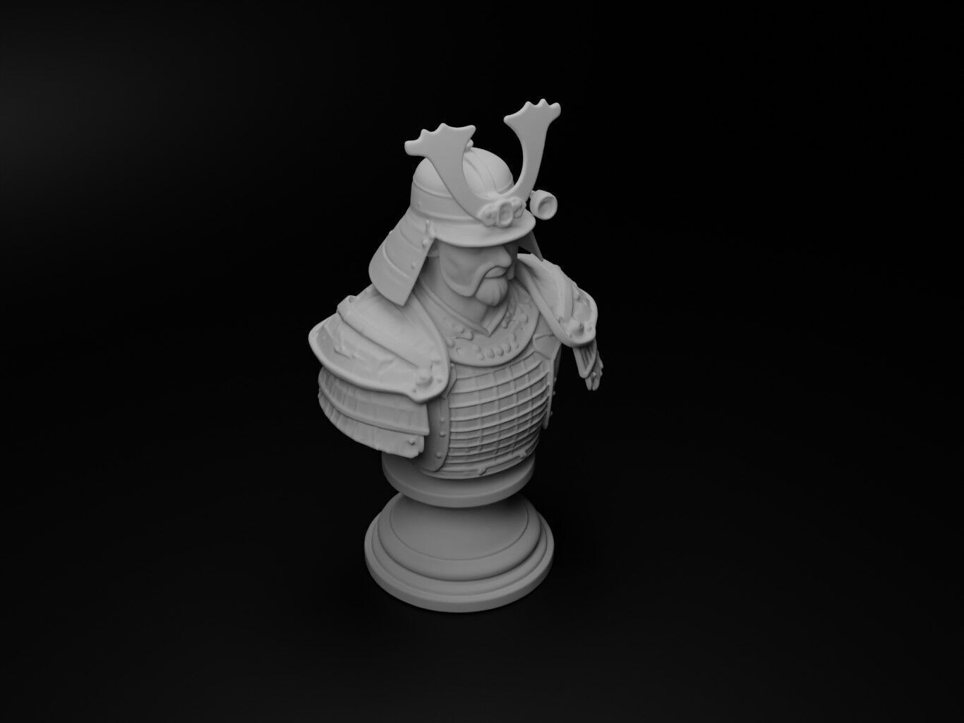 Samurai Bust Chess 3D print model_2