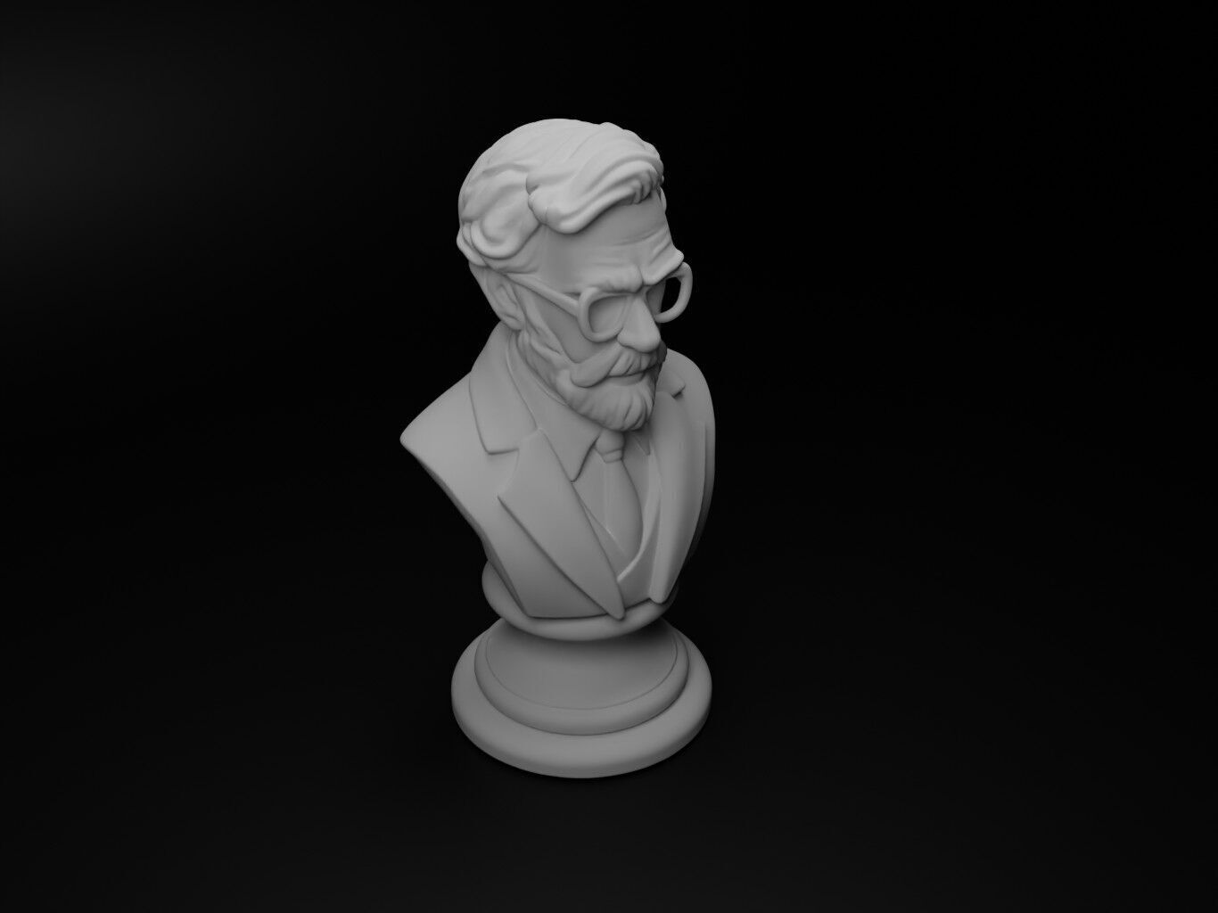 Scientist Bust Chess 3D print model_2