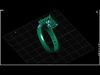 Princess-Cut Halo Diamond Engagement Ring 3D print model_2