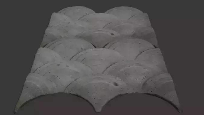 Antique Stone Roof Tile 3D Scan Low-poly 3D model