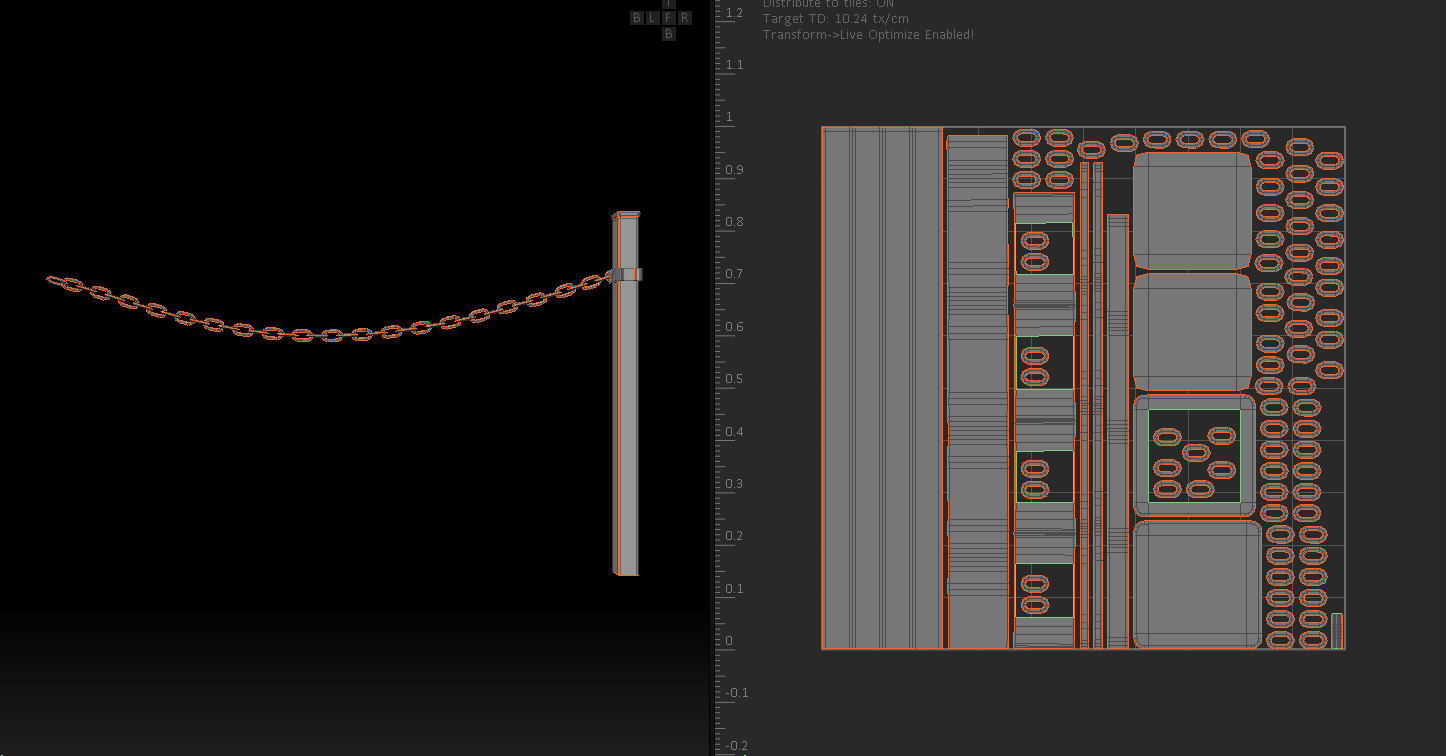Modular Red Chain Barrier Low-poly 3D model_5
