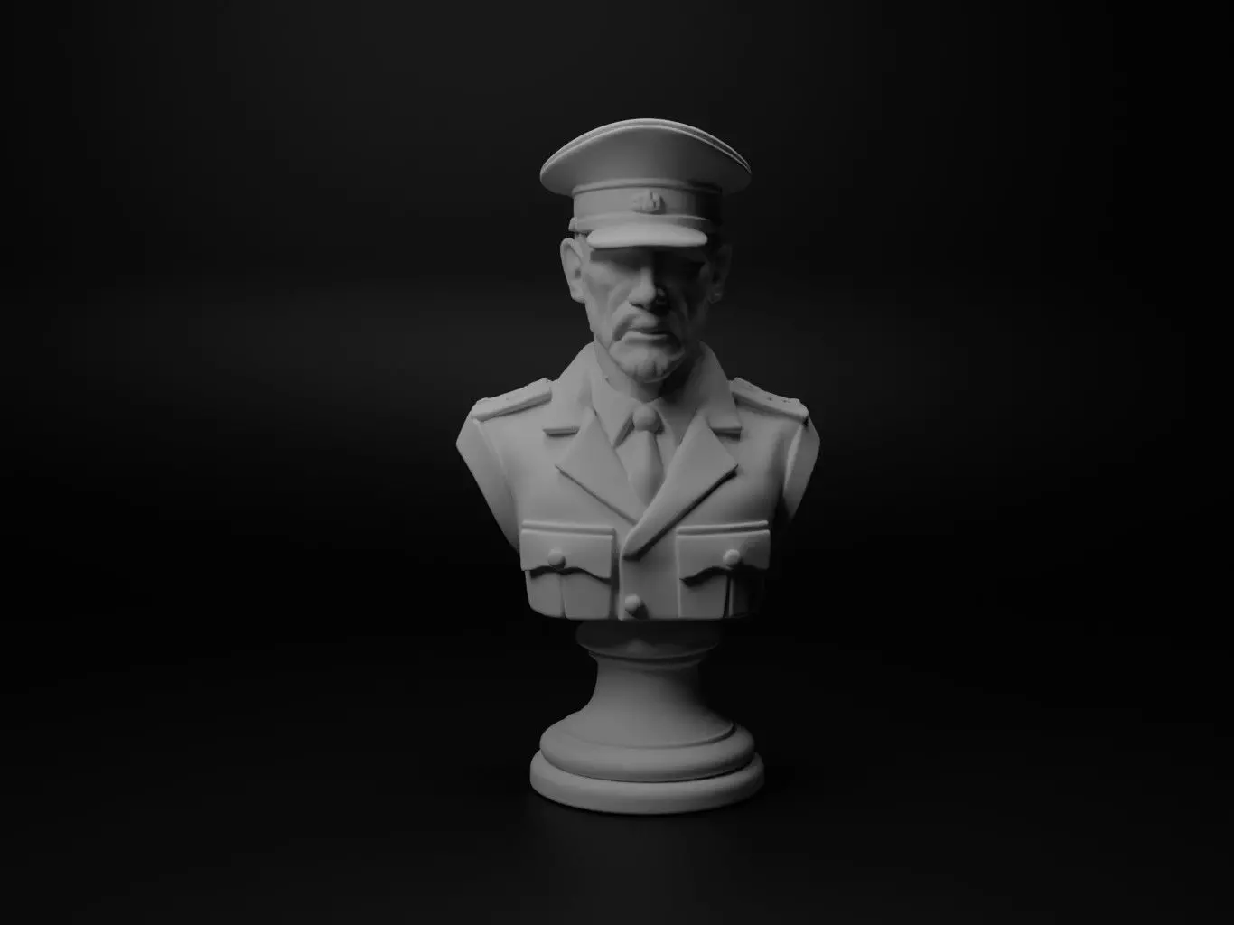 Submarine Officer Bust Chess 3D print model_0