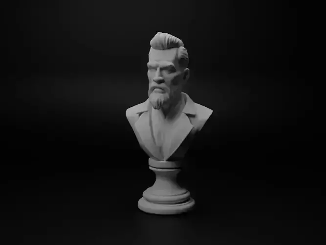 Tattoo Artist Bust Chess 3D print model