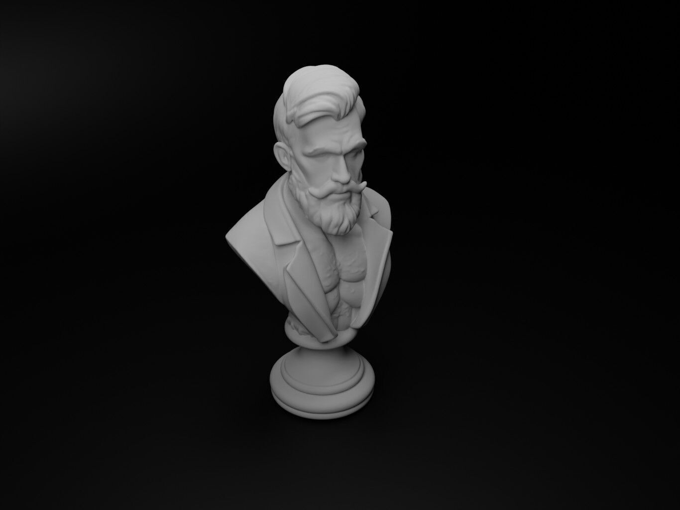 Tattoo Artist Bust Chess 3D print model_2