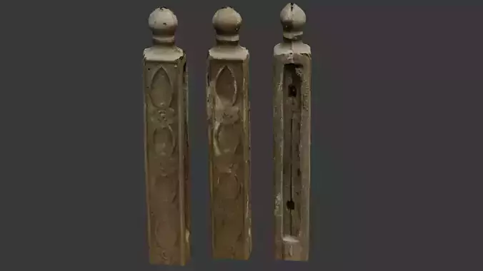 Ornate Wooden Baluster 3D Scan