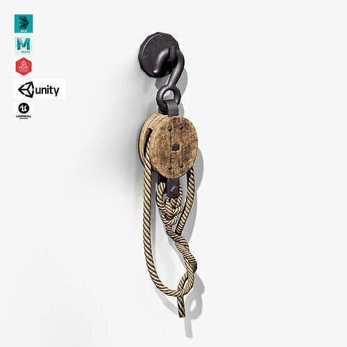 Decor Pulley Low-poly 3D model