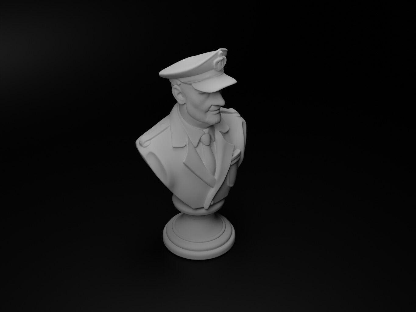 Taxi Driver Bust Chess 3D print model_2
