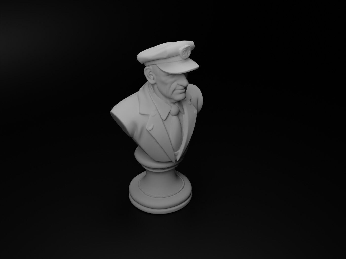 Taxi Driver Bust Chess 3D print model_2