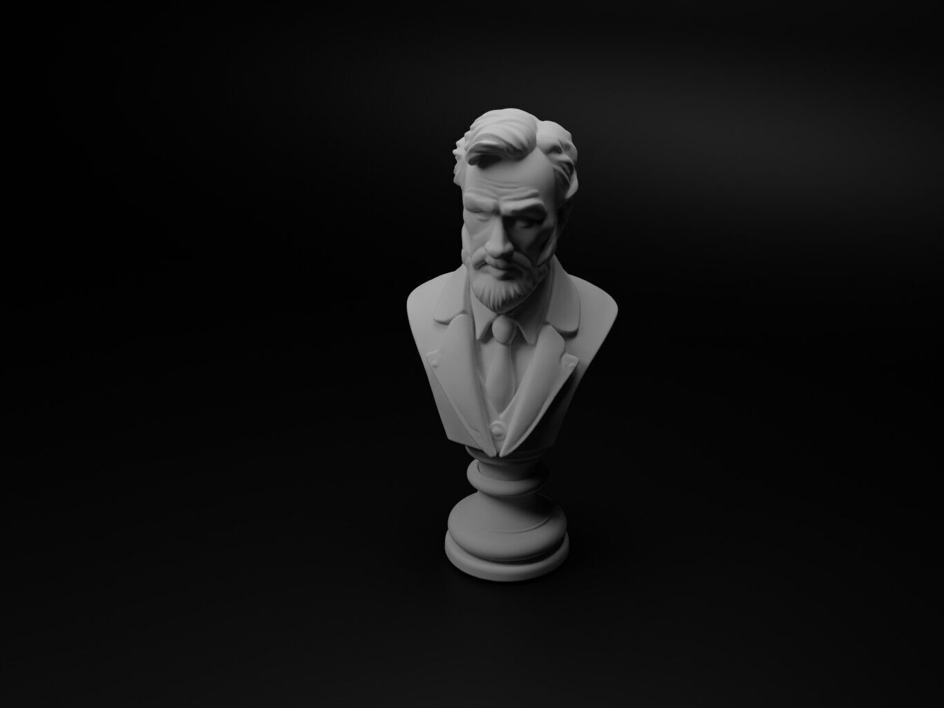 Teacher Bust Chess 3D print model_1