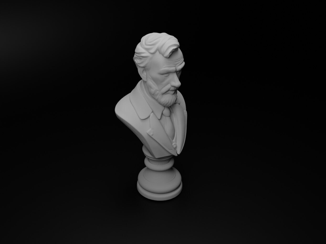 Teacher Bust Chess 3D print model_2