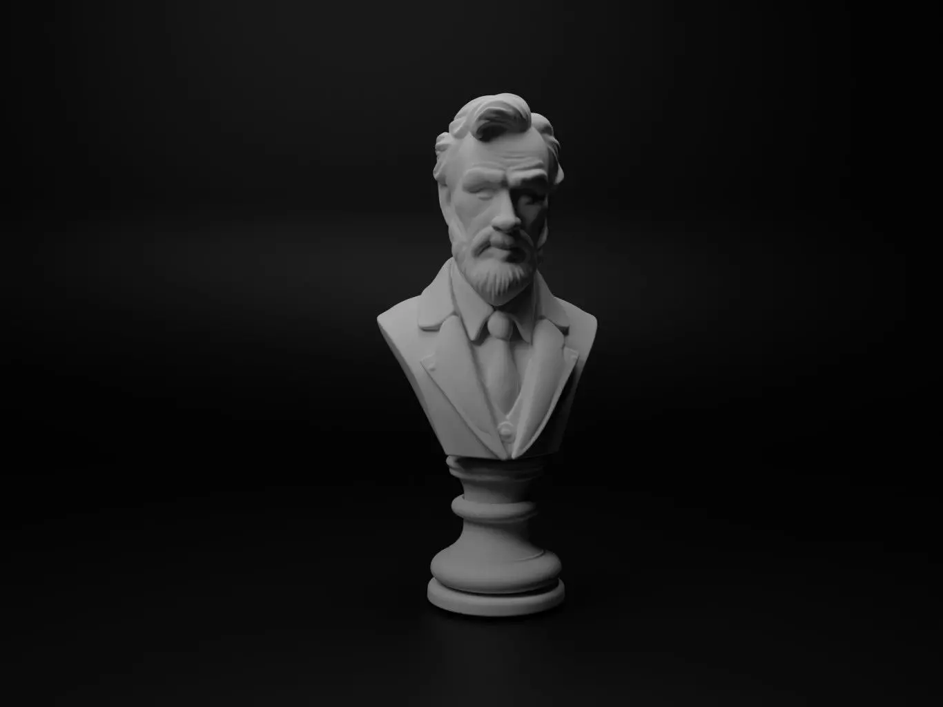 Teacher Bust Chess 3D print model_0