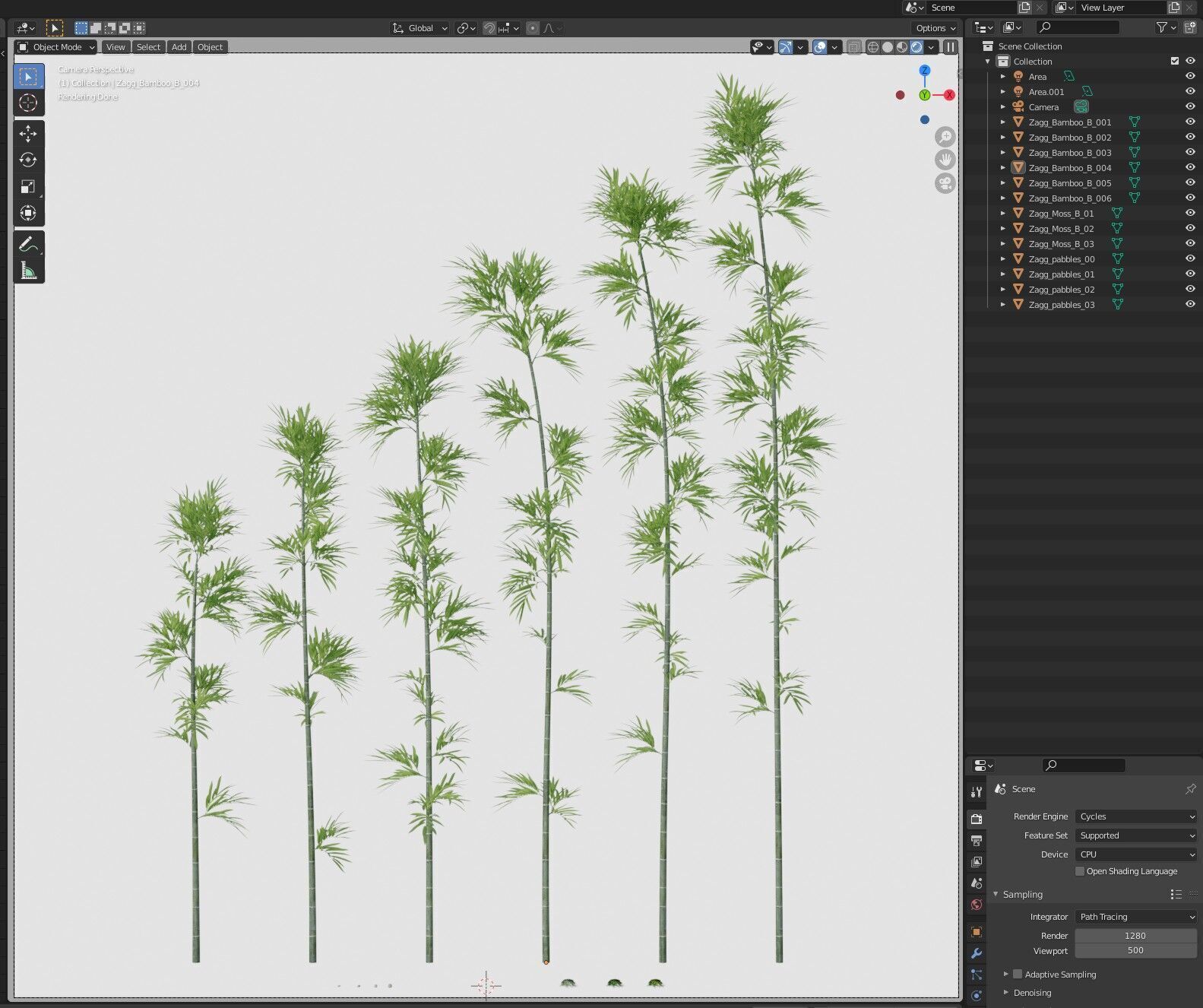 Plants collection 1197 Bamboo Scatter 3D model_9