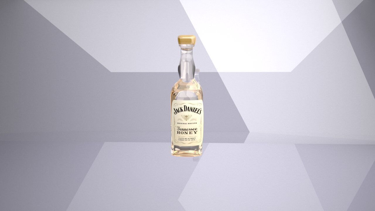 glass wine bottle 3D model_1