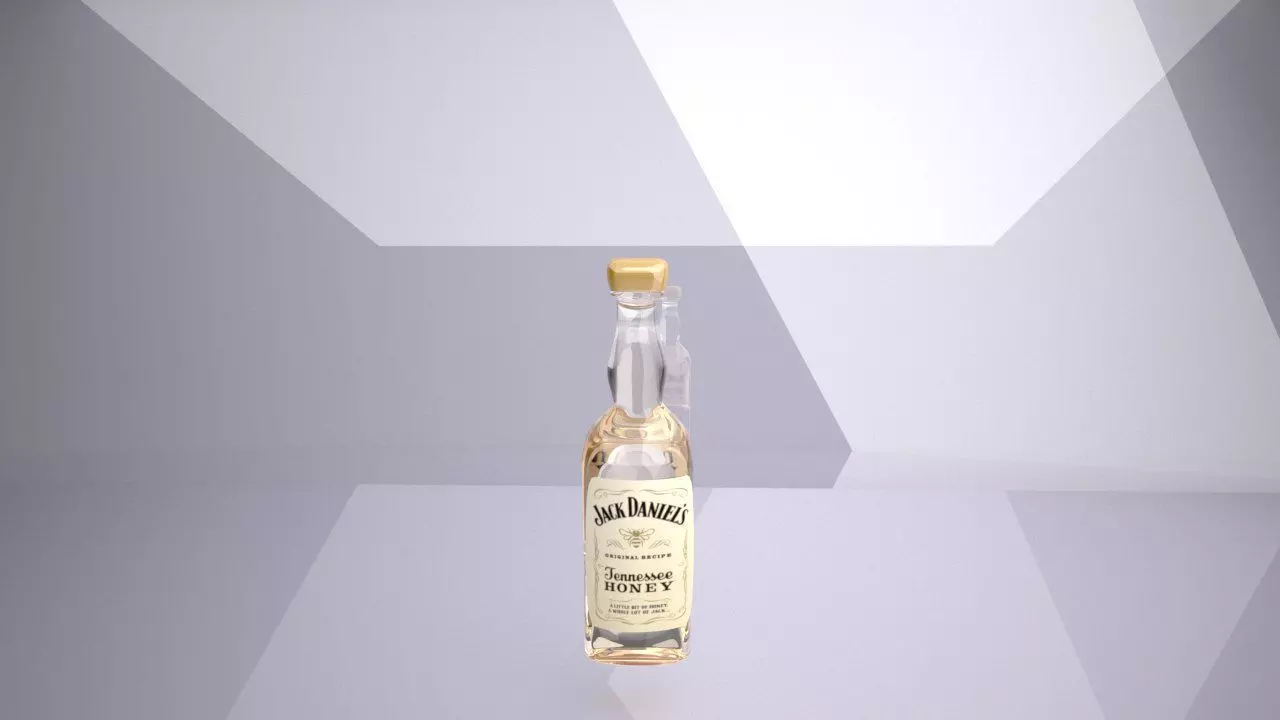 glass wine bottle 3D model_0