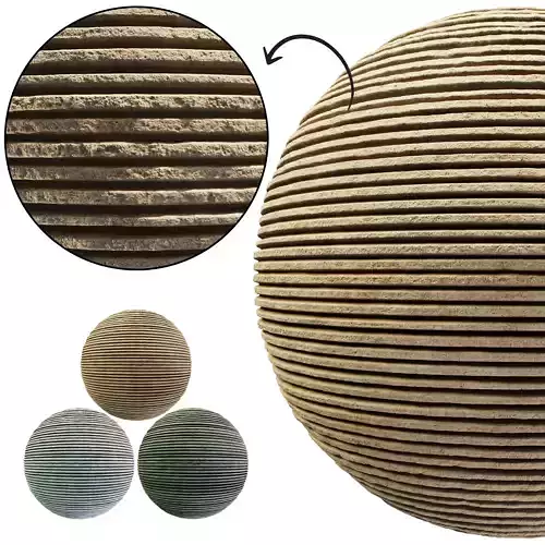 Ribbed Concrete wall 01- Seamless