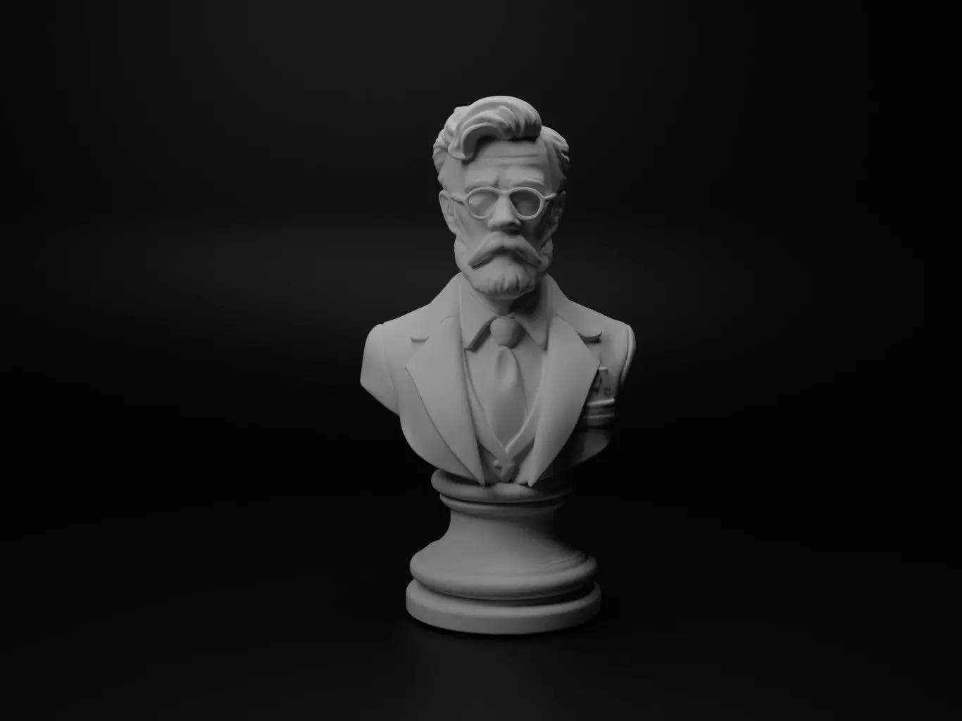 Teacher Bust Chess 3D print model