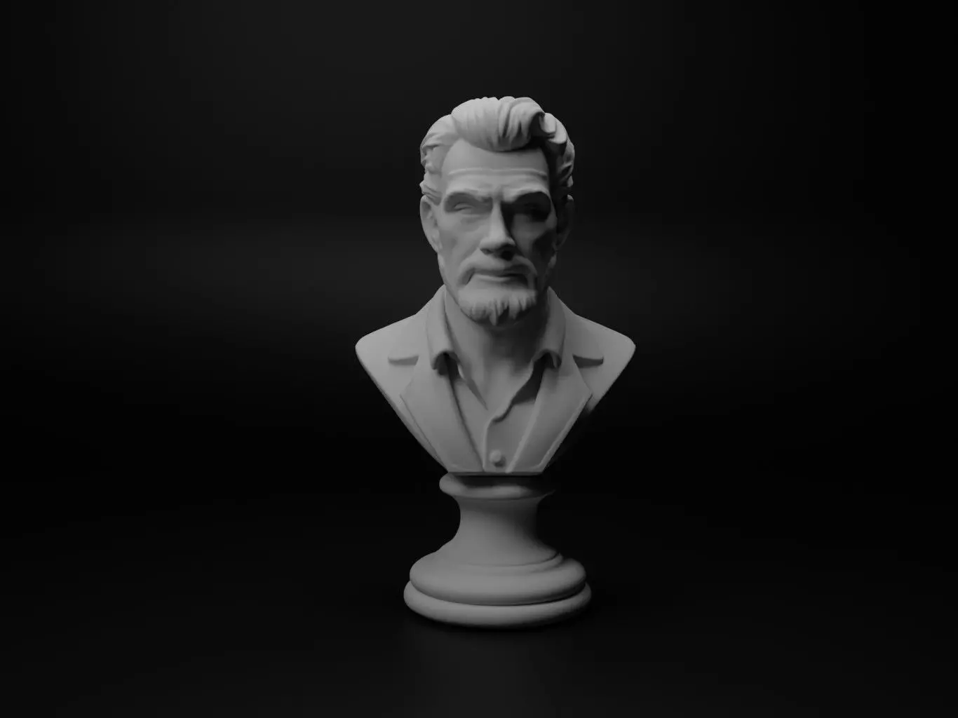 Theater Actor Bust Chess 3D print model_0