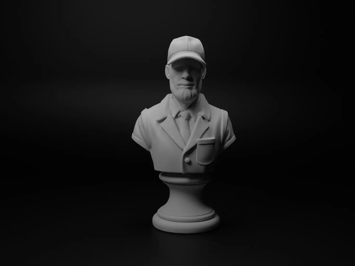 Truck Driver Bust Chess 3D print model