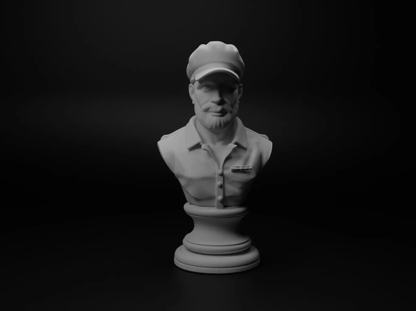 Truck Driver Bust Chess 3D print model