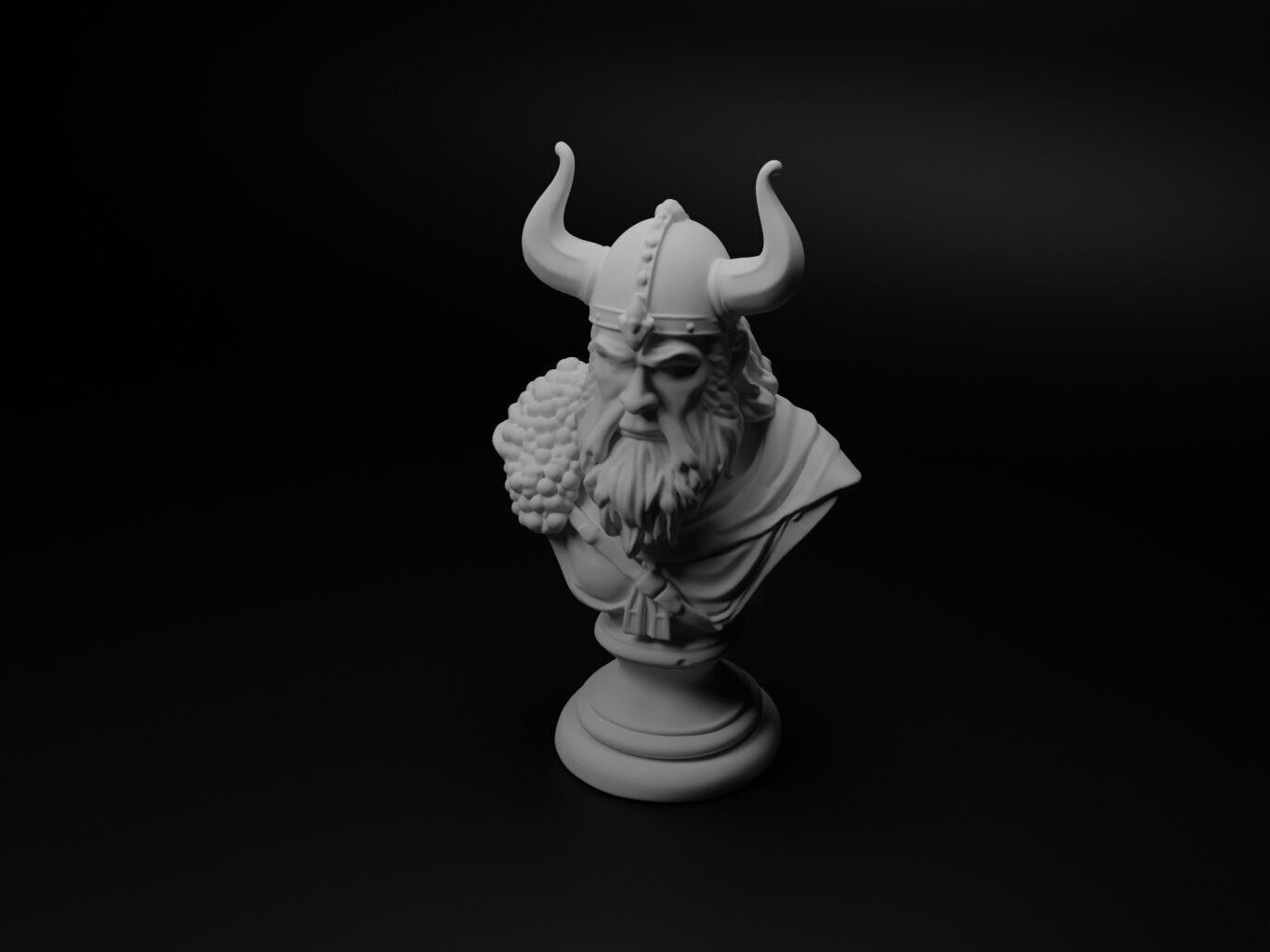 Viking Bust Chess 3D print model_1