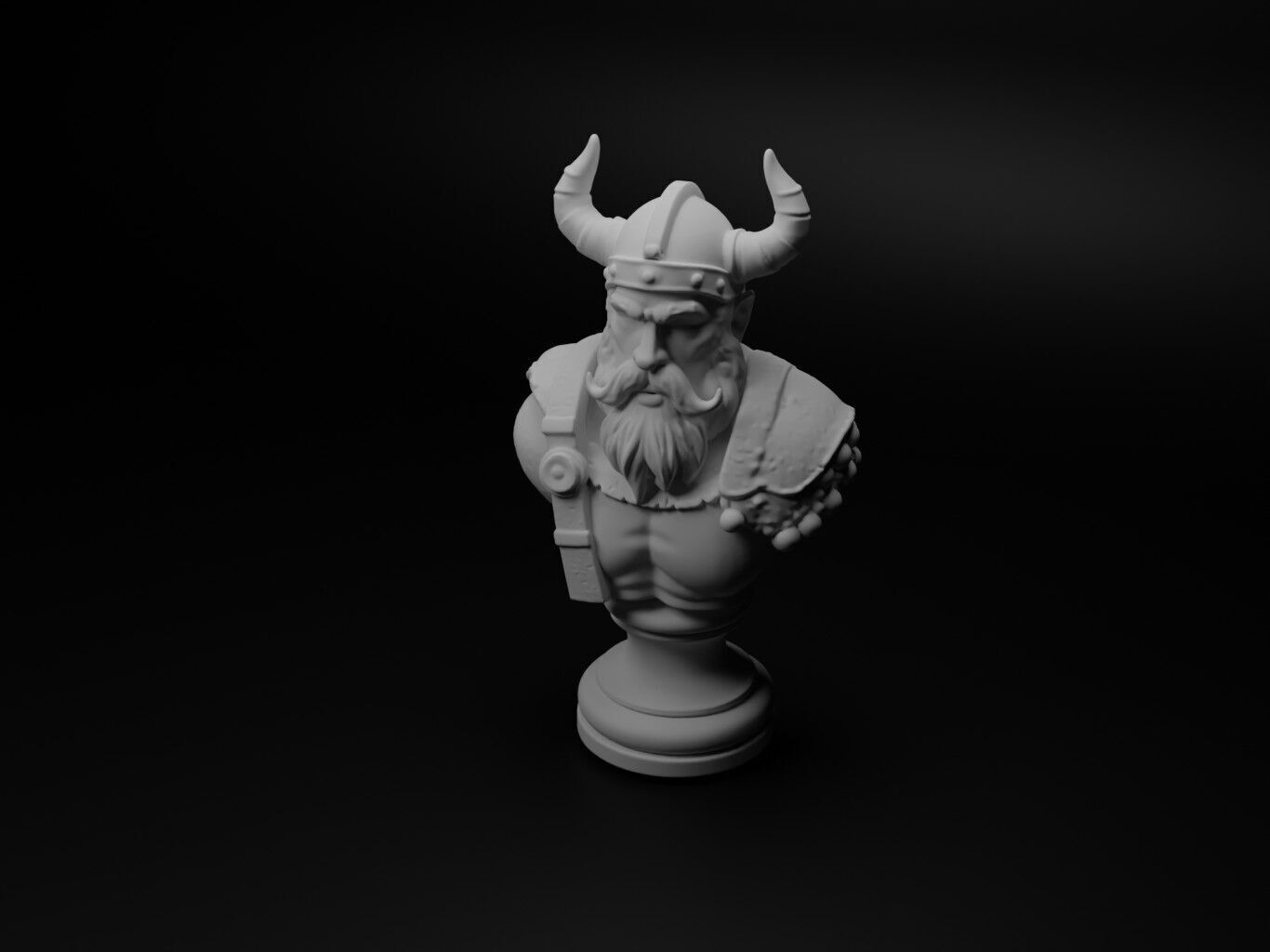 Viking Bust Chess 3D print model_1
