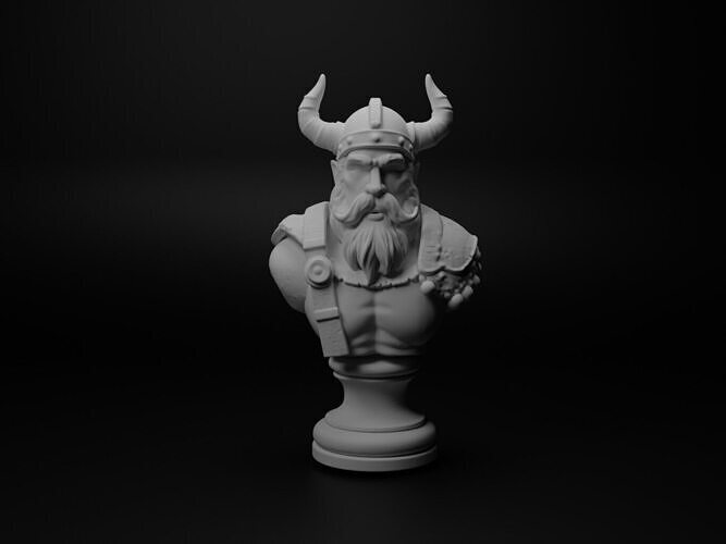 Viking Bust Chess 3D print model