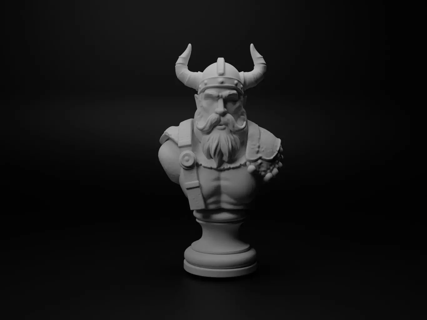 Viking Bust Chess 3D print model_0