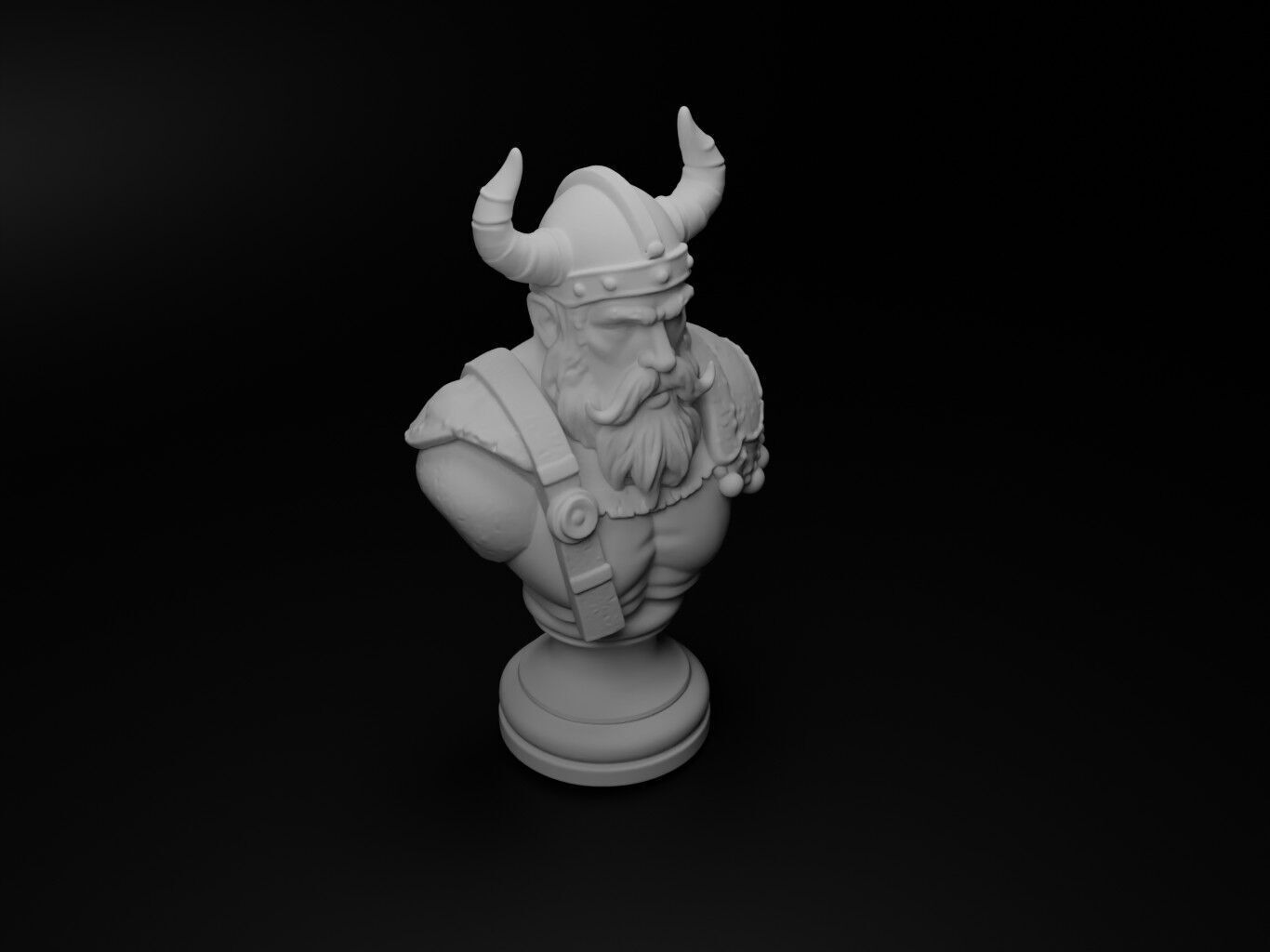 Viking Bust Chess 3D print model_2