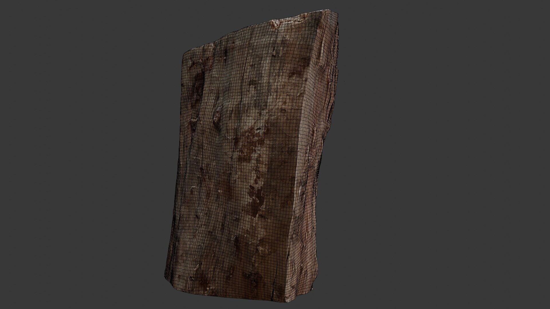 Decayed Wooden Stump 3D Scan Low-poly 3D model_2