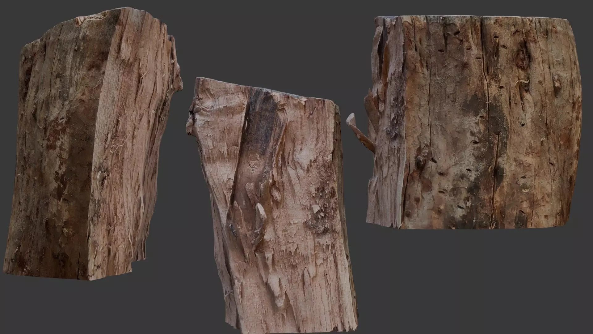 Decayed Wooden Stump 3D Scan Low-poly 3D model_0