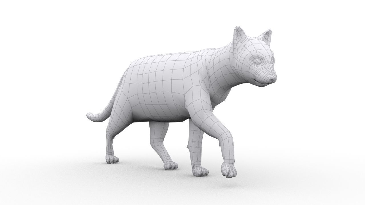 Black Cat Animated Low-poly 3D model_8