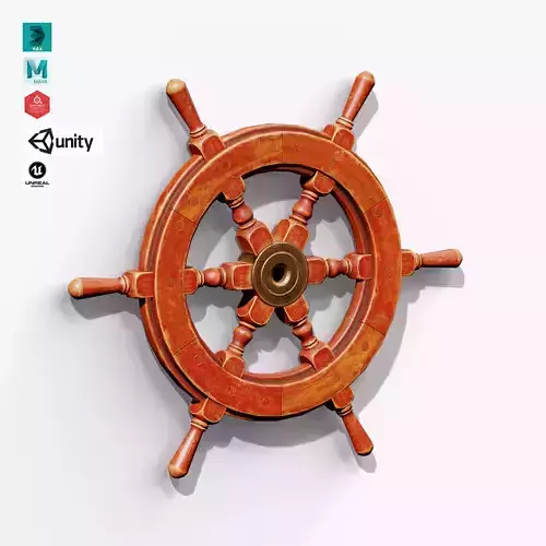 Decor Ship Wheel Low-poly 3D model