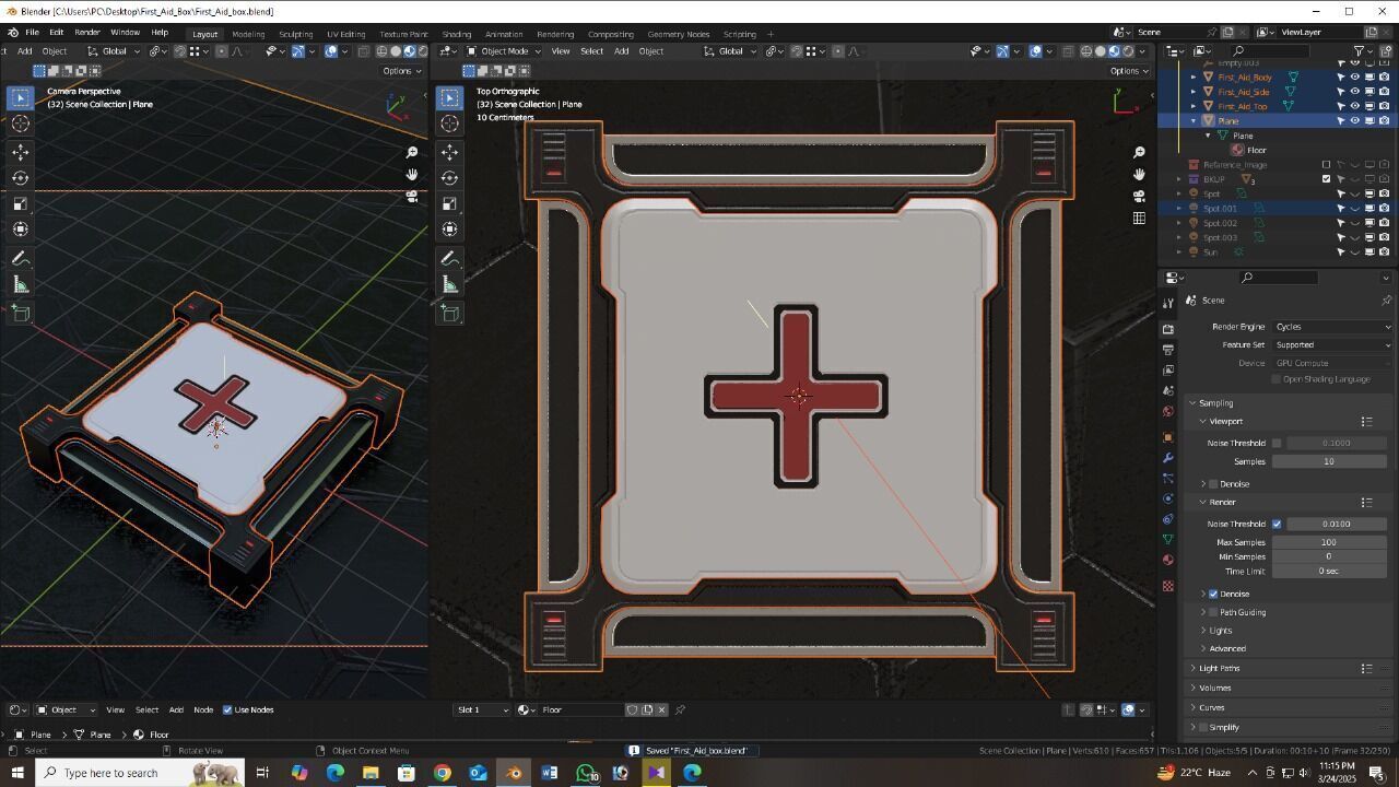 Game ready First Aid Box Low-poly 3D model_9