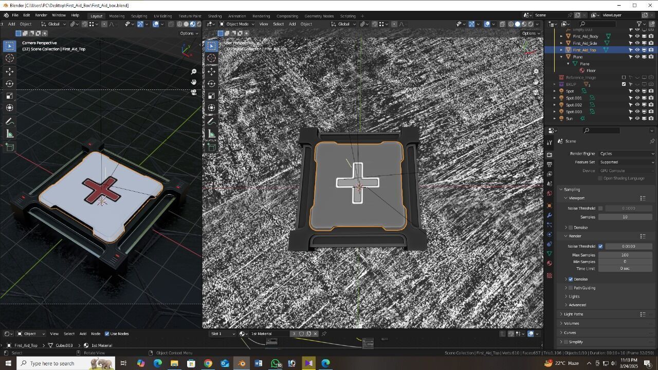 Game ready First Aid Box Low-poly 3D model_8